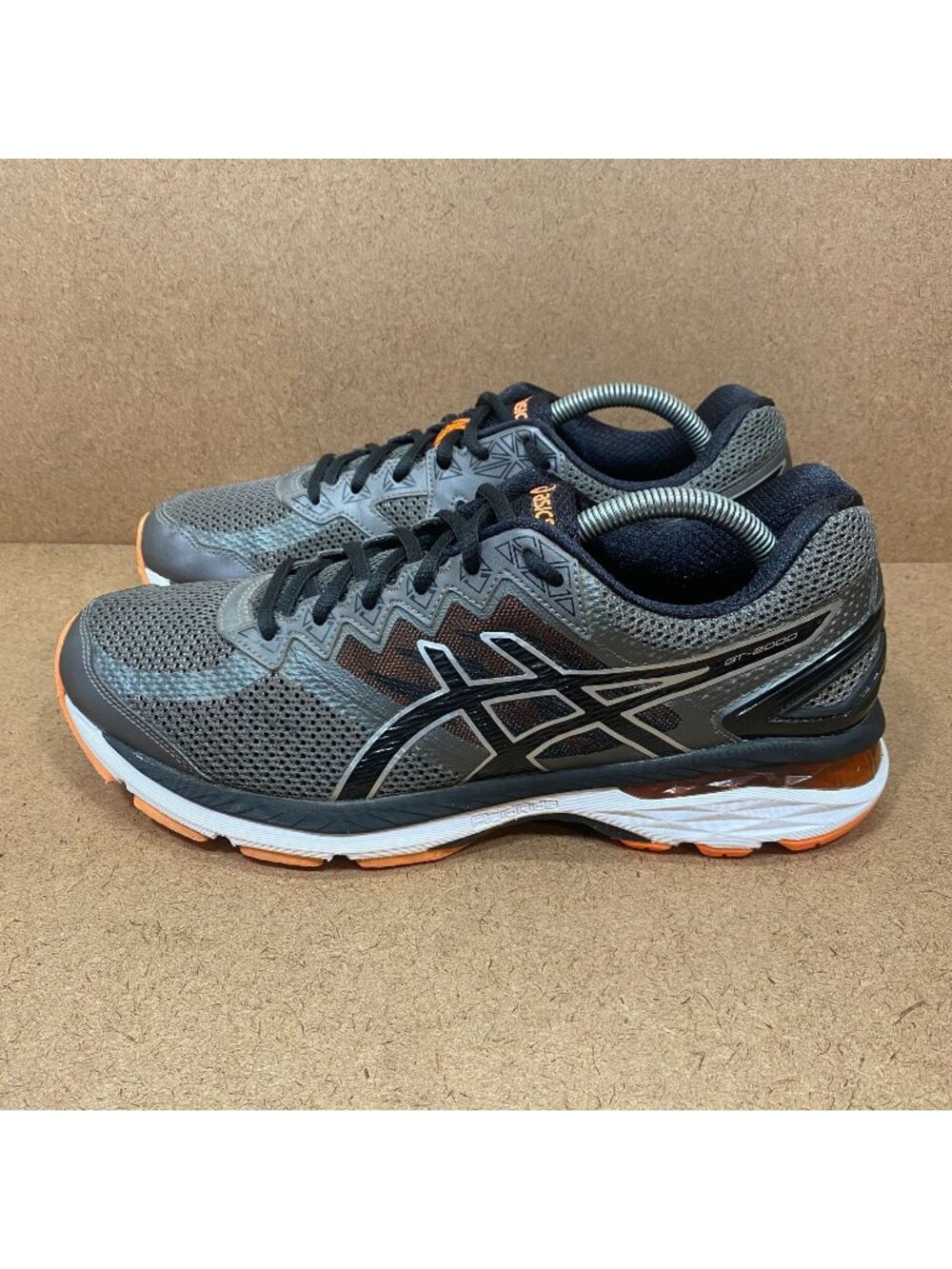 Asics GT-2000 4 Mens Running Shoes Carbon Hot Orange Size 9.5 2E Wide FluidRide